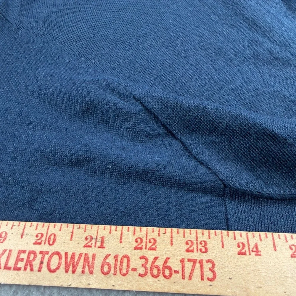 J.Crew Mens Navy Blue Merino Wool Blend Quarter Zip Sweater BB697 Size M